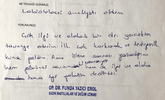 Çok ilgi ve alakalı bir doktor gerçekten.