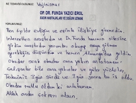 Tedavimiz 3 gün sürdü ve 3 gün sonra bu iş oldu.