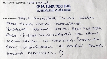 Vajinismus sonucumuz tam çözüm oldu.